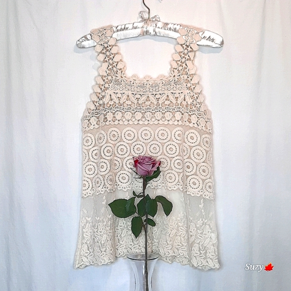ISSI Crochet Lace Cami Blouse, Sleeveless